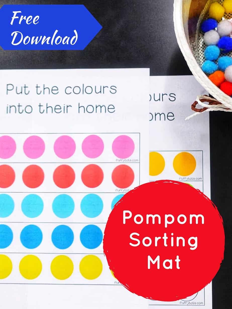 Color sorting activity with toddler