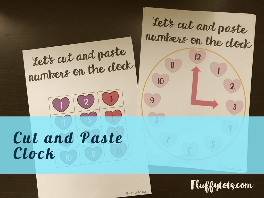 Valentine Printable Worksheets for Preschool : Valentine Clocks 3