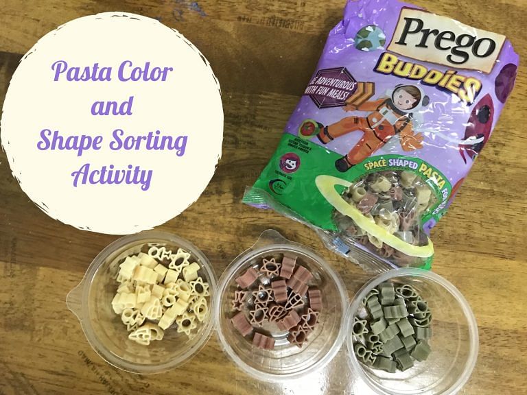 Pasta Color Sorting Activity With Toddler