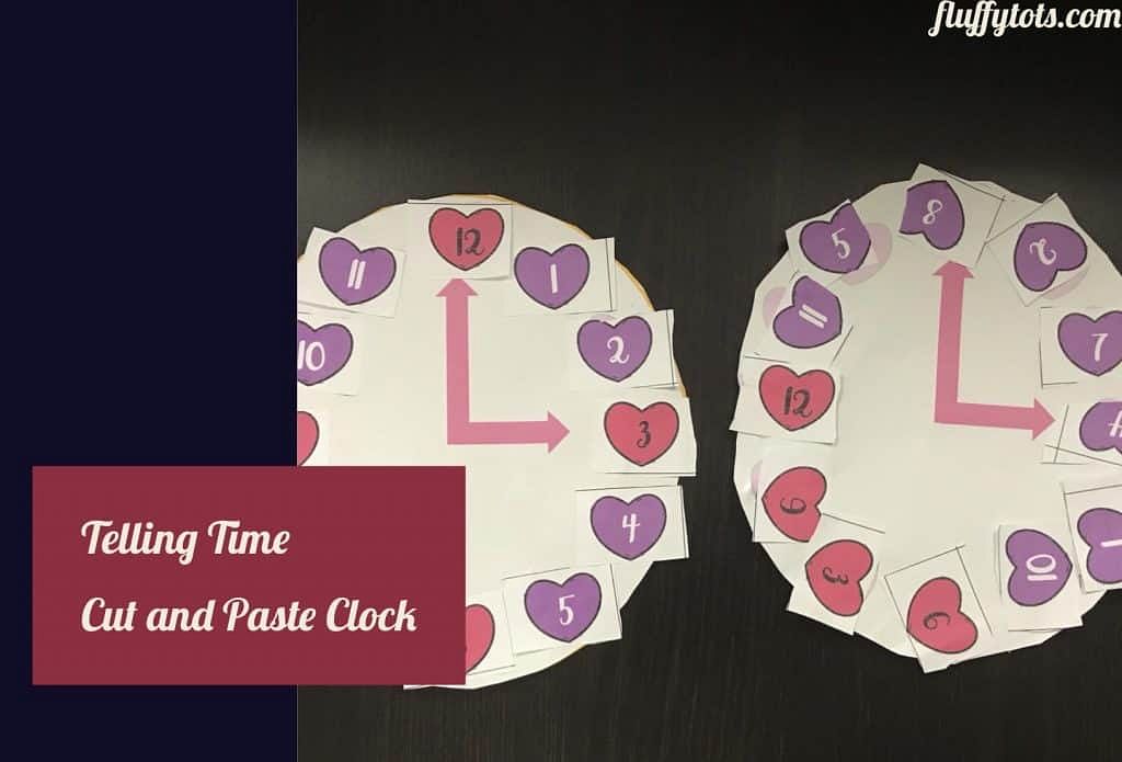 Valentine Printable Worksheets for Preschool : Valentine Clocks 5