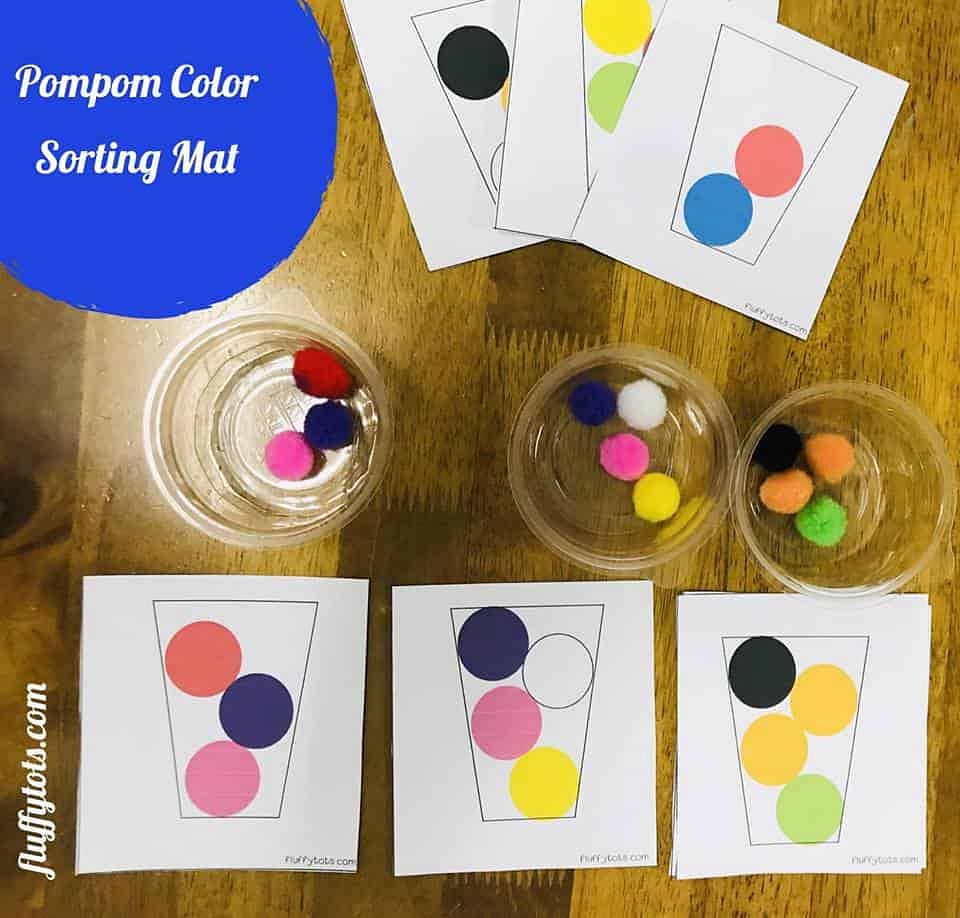 pompom color sorting mat