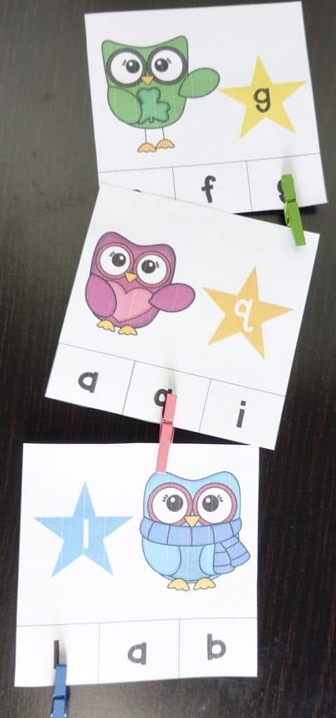 Owl Match The Letter and Clip Card : 32 Effortless Sets for Preschool 11