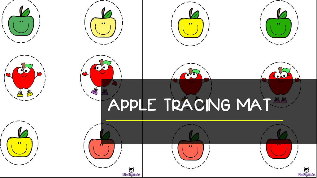 tracing the line using apple tracing mat