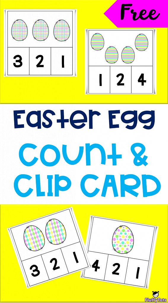 Easter Egg Count and Clip Card : FREE Count 1-5 for Preschoolers 3