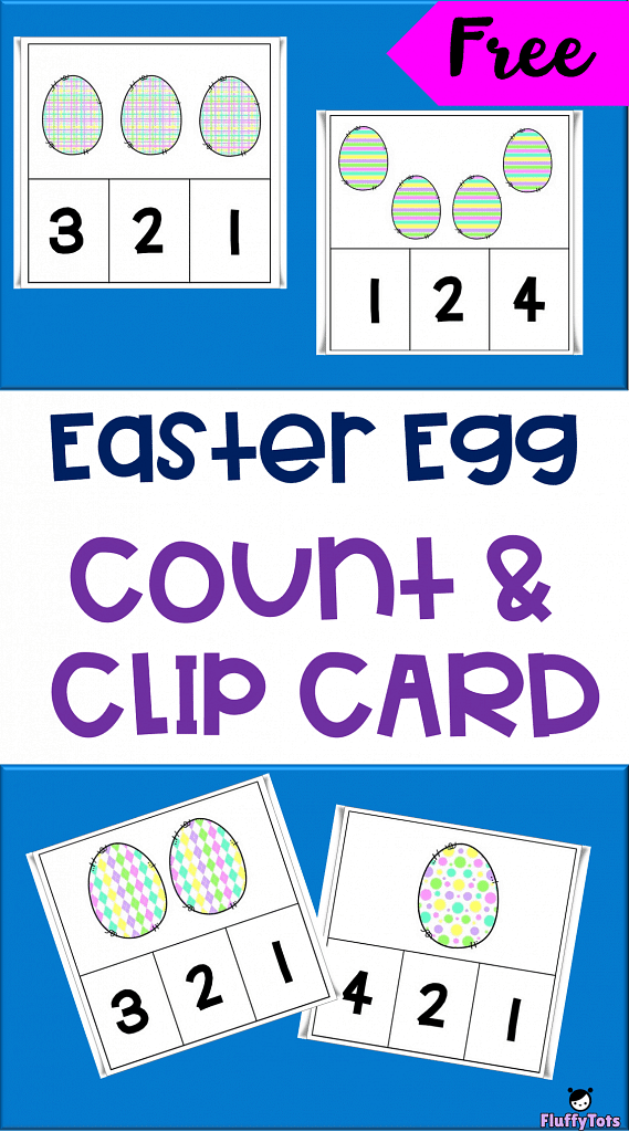 Easter Egg Count and Clip Card : FREE Count 1-5 for Preschoolers 2