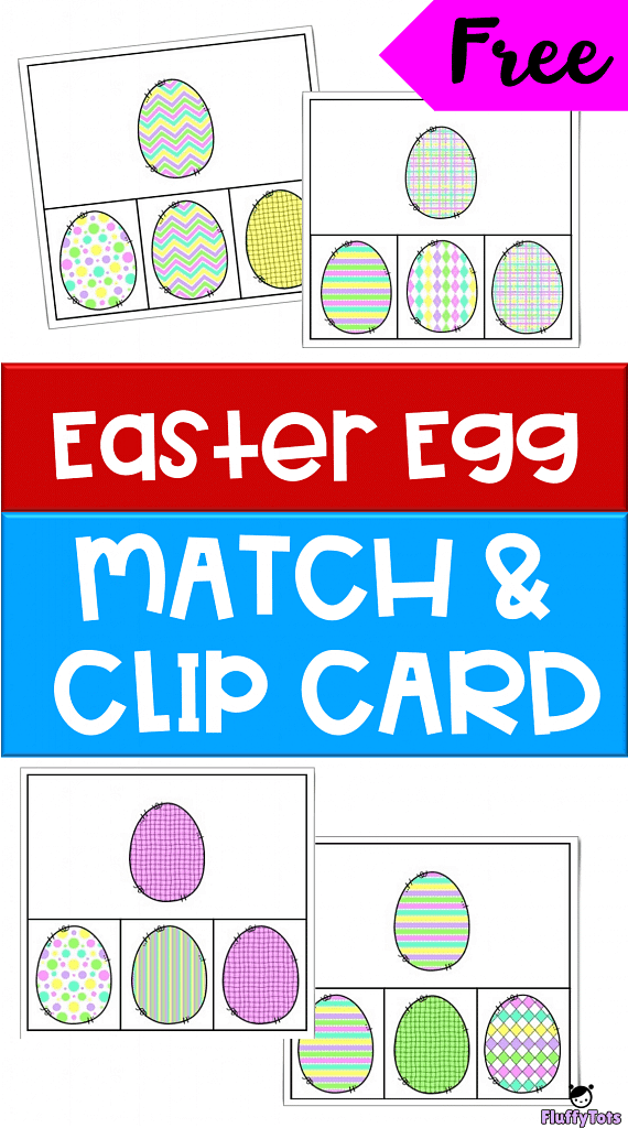 Easter Egg Match and Clip Cards Free