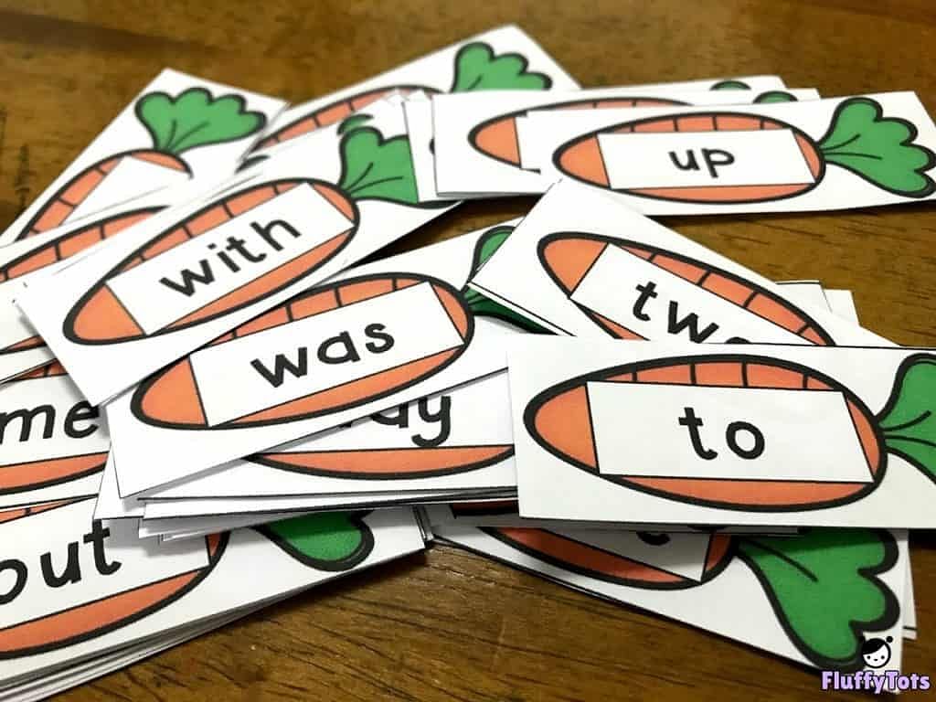 Feed the bunny sight word game