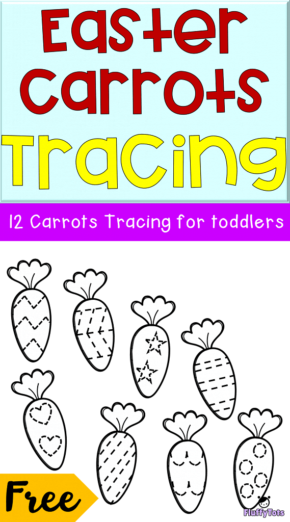 easter carrots tracing Free