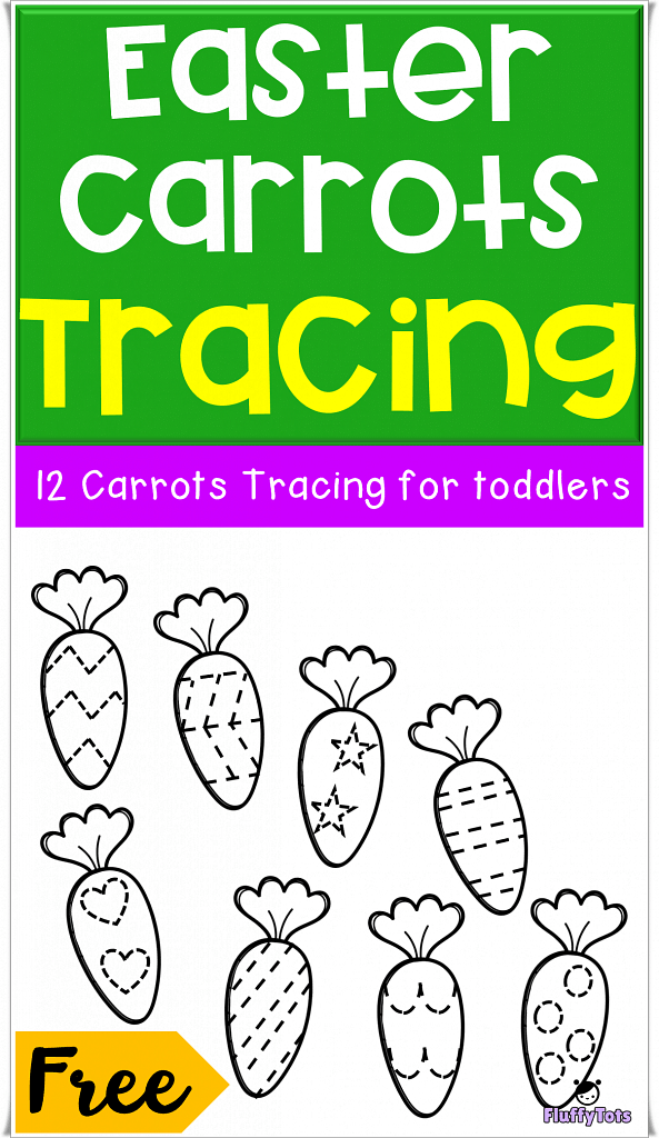 easter carrots tracing Printable