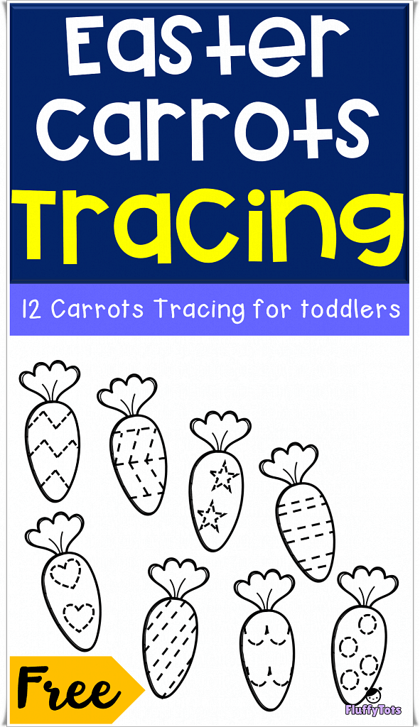 easter carrots tracing for toddlers