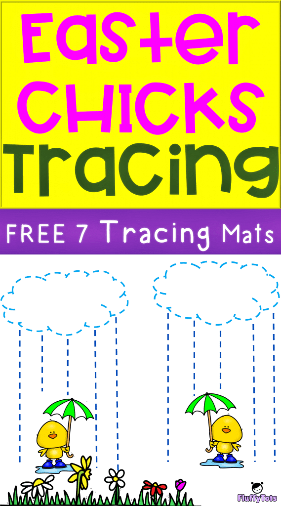easter chicks free tracing mats