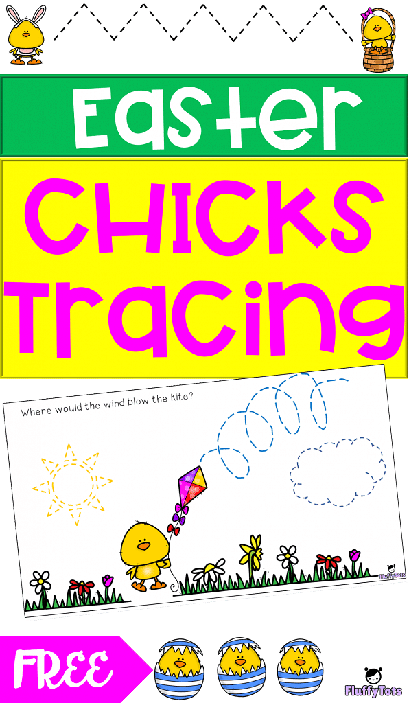 easter chicks tracing mat