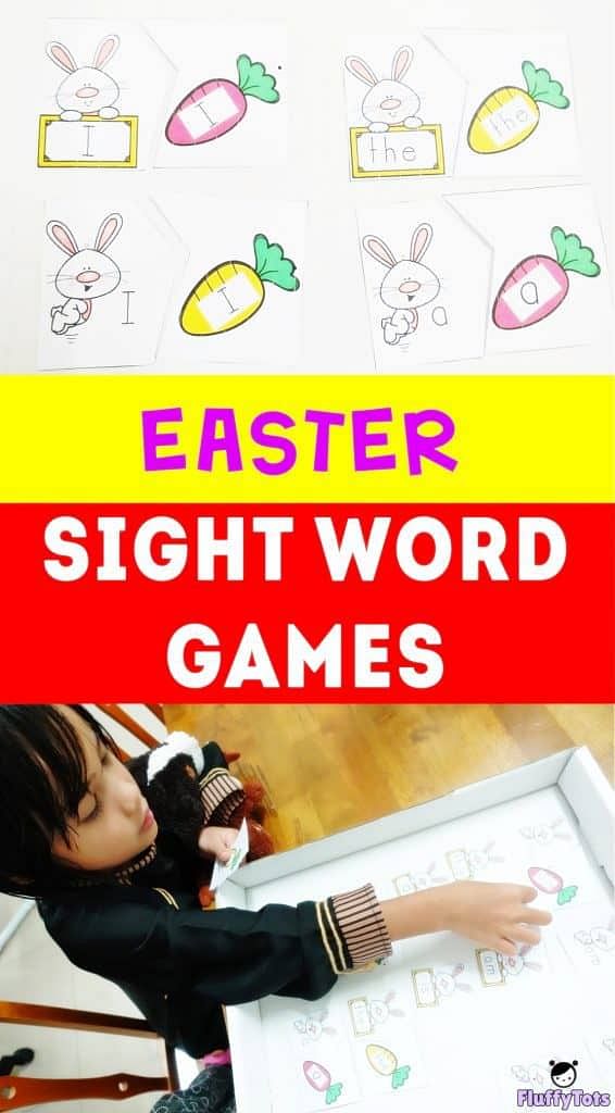 easter sight word games carrot