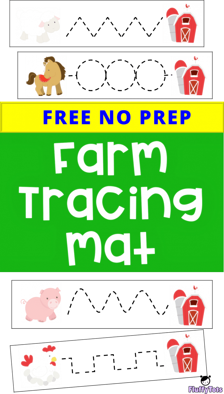 Exciting Farm Tracing Printables for Preschool and Toddler - FluffyTots