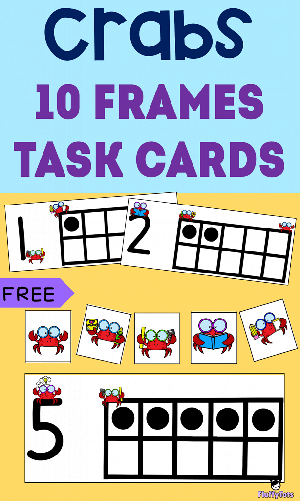 Crabs 10-Frames Task Cards : FREE 10-Frames Crabs 5