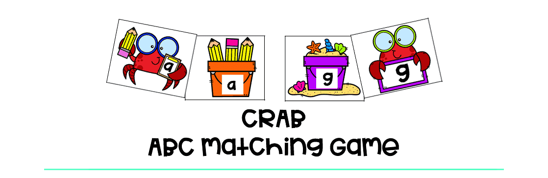 Summer Crab ABC Matching Game : FREE 26 Crabs with Letters to be Matched! 1
