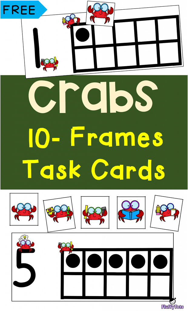 Crabs 10-Frames Task Cards : FREE 10-Frames Crabs 27