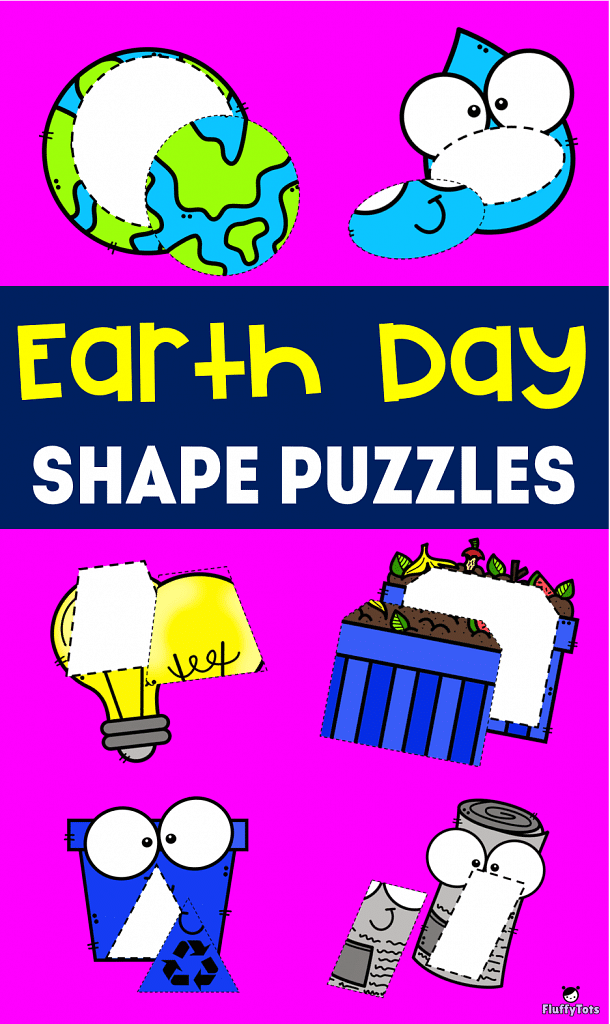 Earth Day Shape Puzzle printables