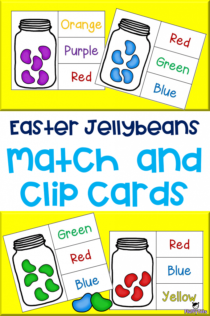 Easter Jellybeans Match and Clip Card 2