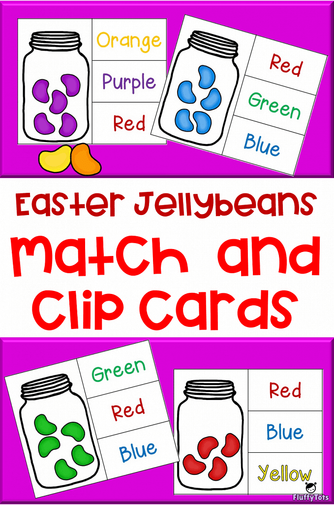 Easter Jellybeans Match and Clip Card