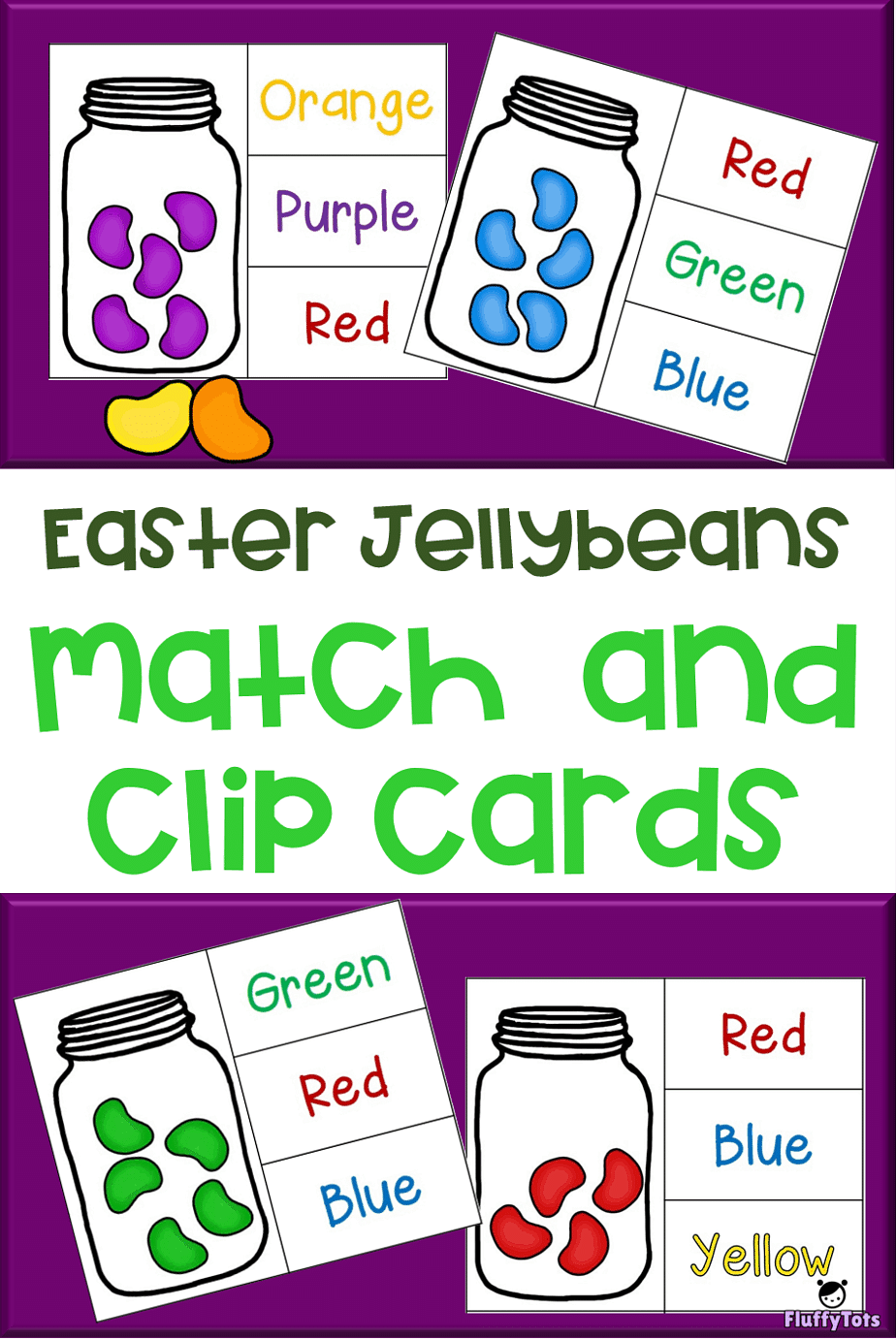 Easter Jellybeans Match and Clip Card Activity