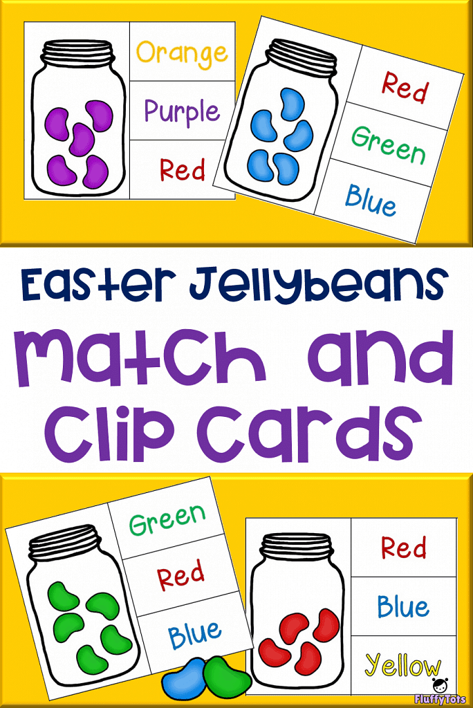 Easter Jellybeans Match and Clip Card Free