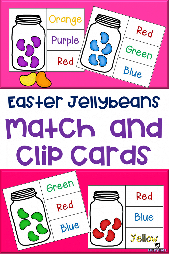 Easter Jellybeans Match and Clip Cards