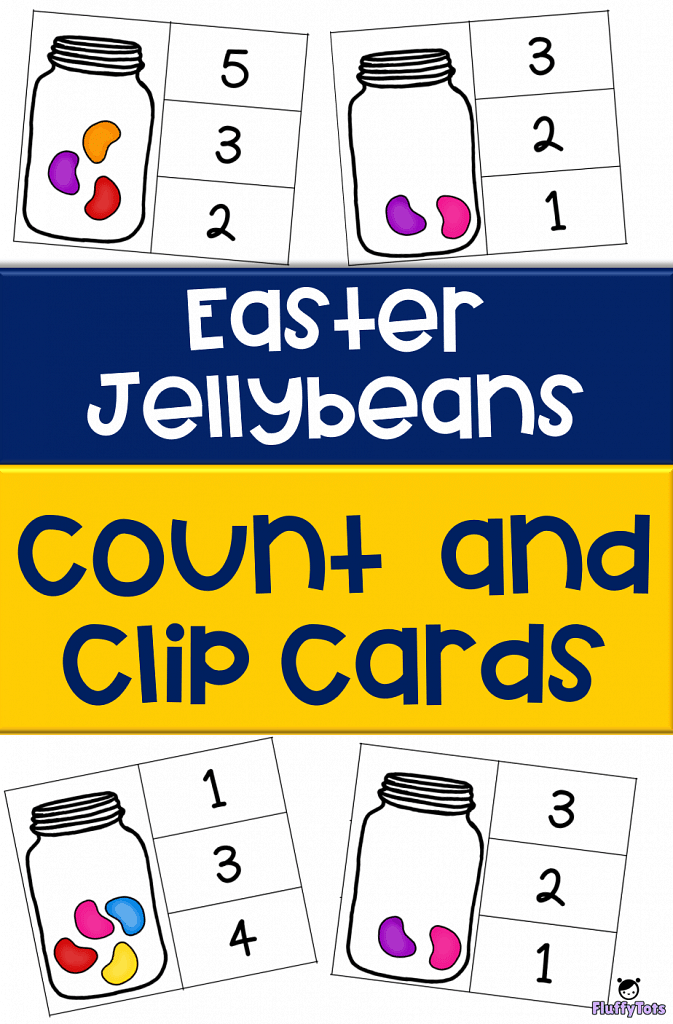 Easter Jellybeans count and clip cards