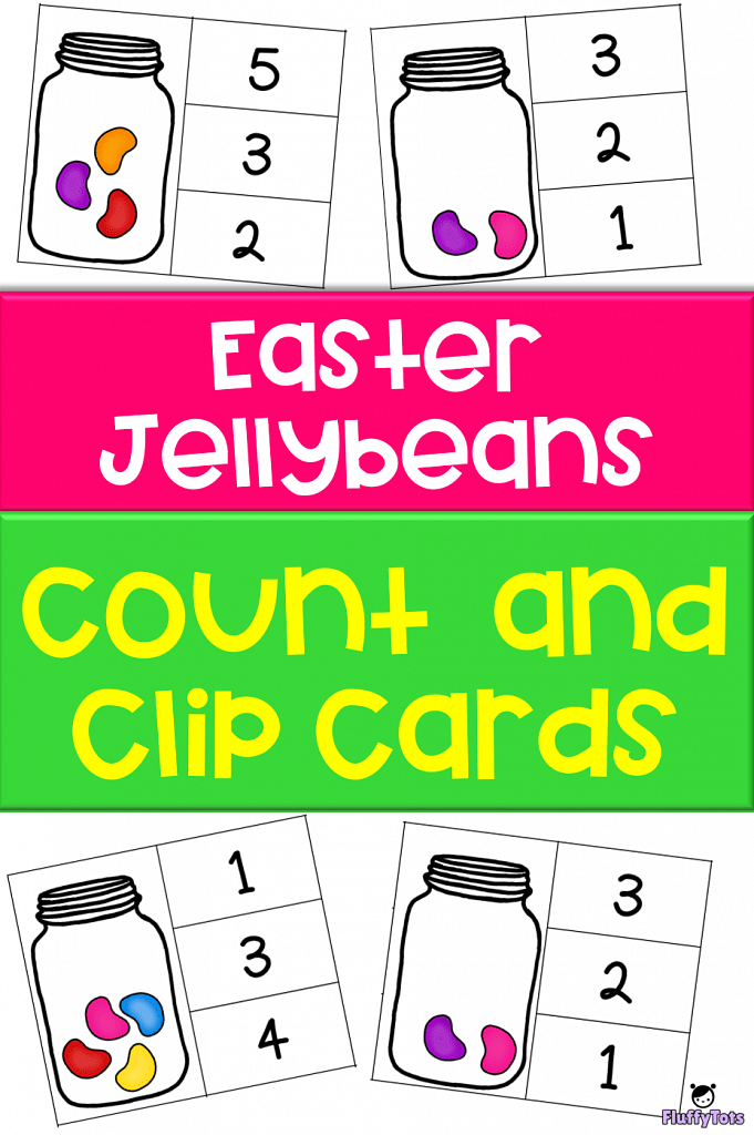 Easter Jellybeans count and clip cards free