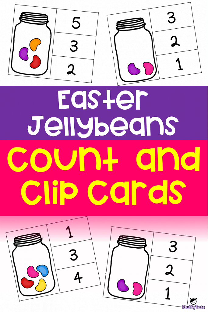Easter Jellybeans count and clip cards freebie