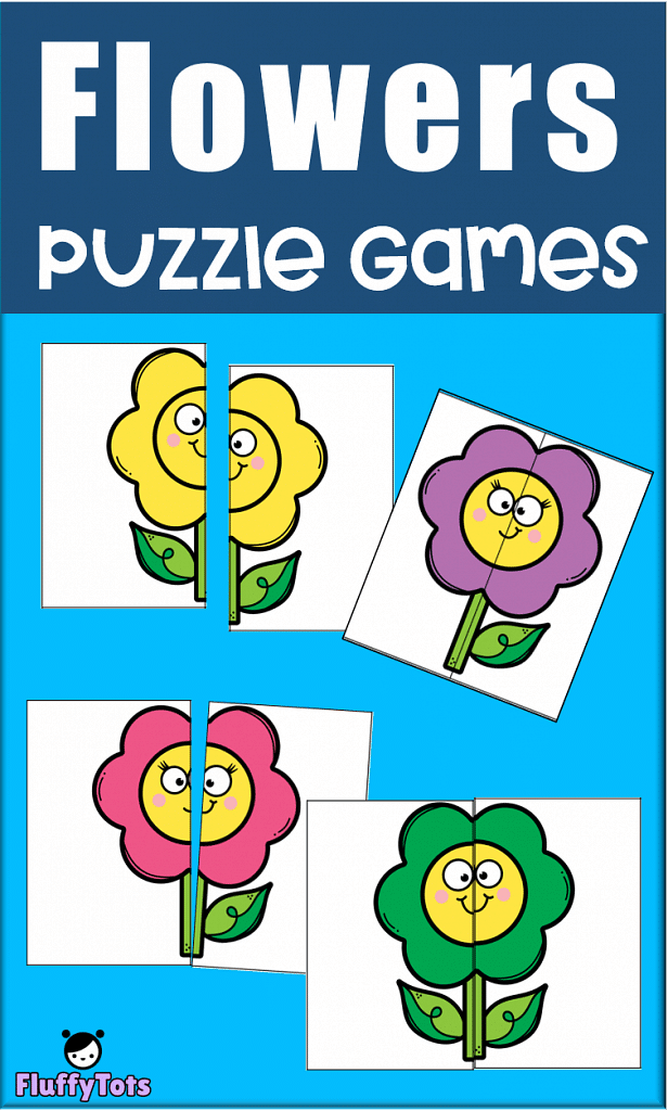 Flowers Printable Puzzles for Preschoolers