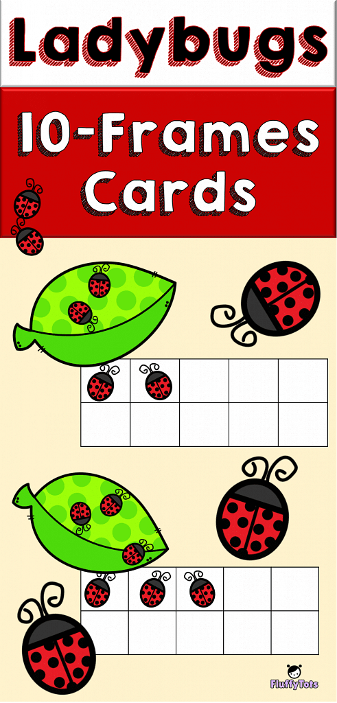 Ladybugs 10-frames cards