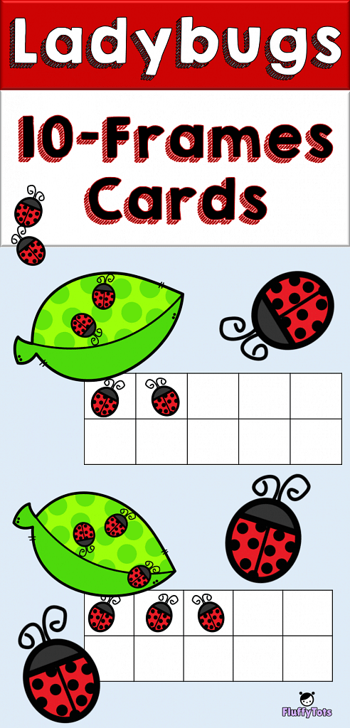 Ladybugs match the 10-frames cards