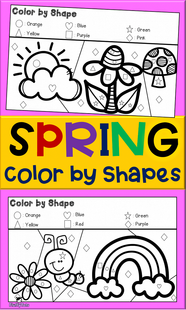 Spring Color by Shapes Free