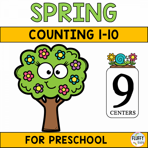 Spring math center activities preschool counting 1-10
