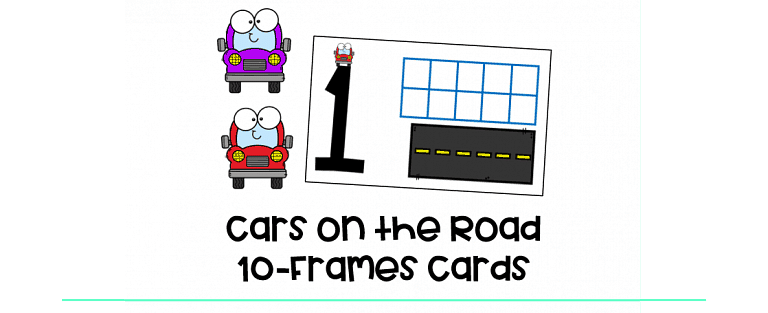 Cars On The Road 10-Frames Card : FREE Ten 10-Frames Cards