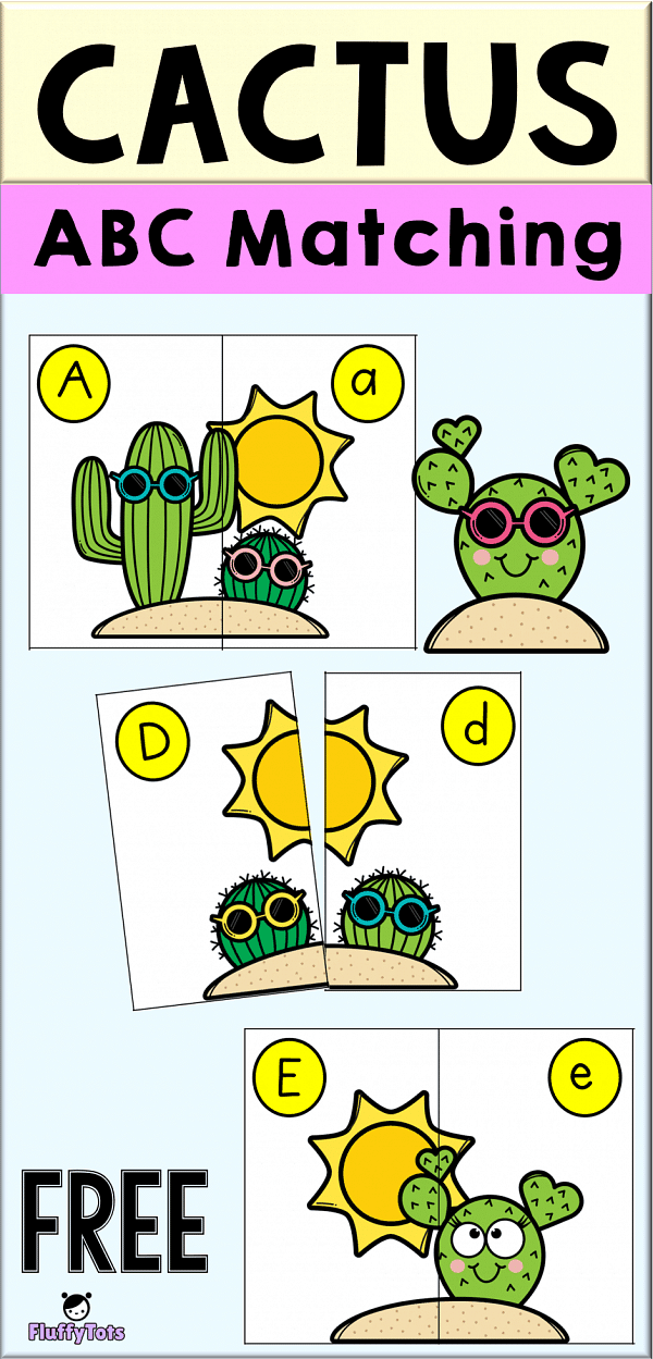 CACTUS ABC MATCHING PRINTABLES