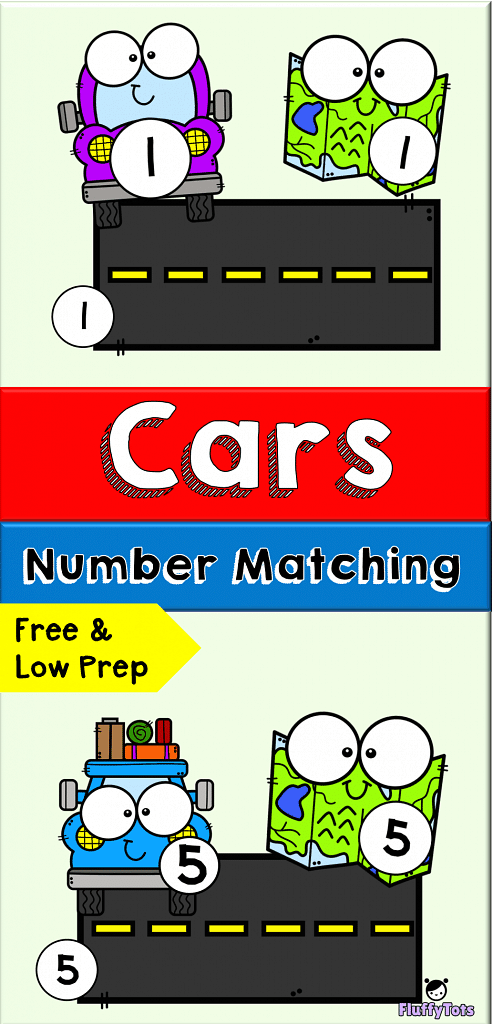 Cars Number Matching Printables