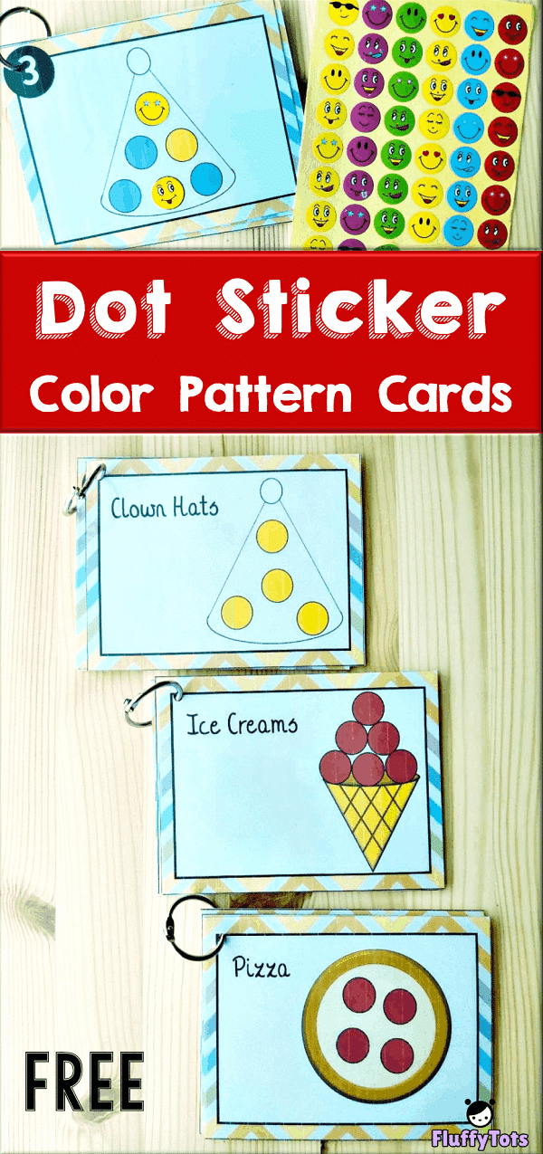 Dot Sticker Color Pattern Cards Printables Free