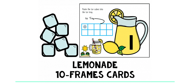 Lemonade 10-Frames Cards : FREE Counting 1-10 Printables