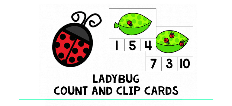 Ladybug Count and Clip Cards : FREE 20 Exciting Clip Cards