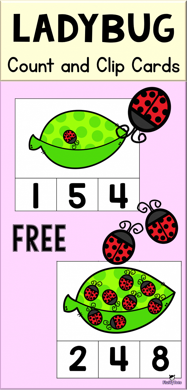 Ladybugs Count and Clip Cards Printables