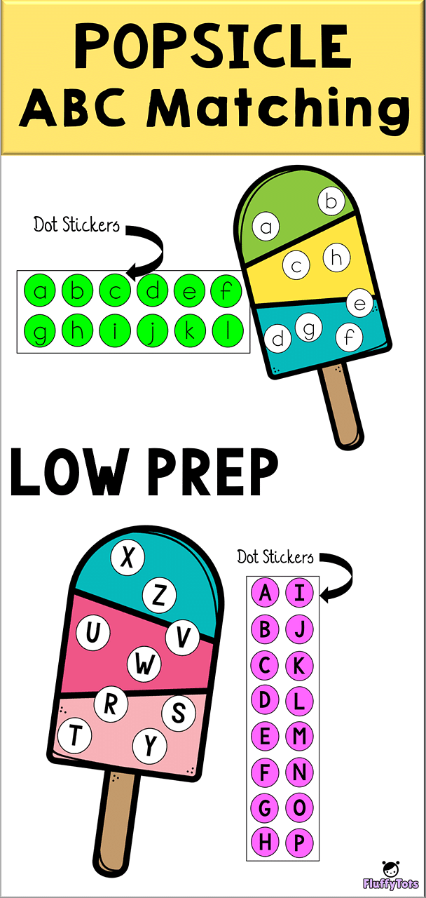 Popsicle ABC Matching Printables