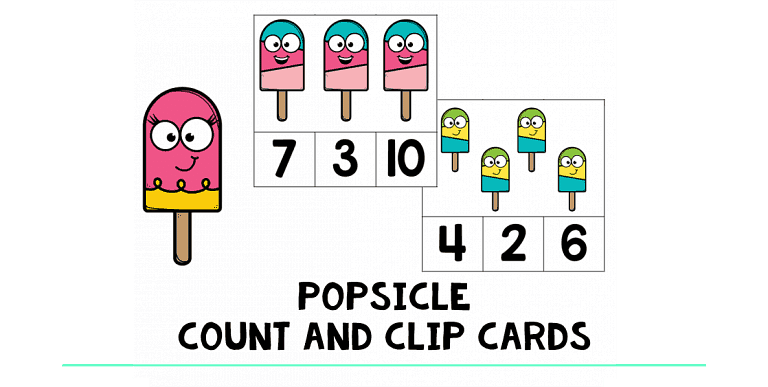 Popsicle Count and Clip Cards Counting 1-10