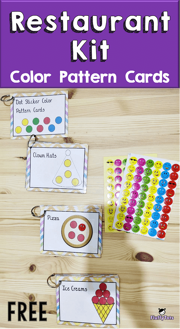 Restaurant Kit Color Pattern Cards Printables