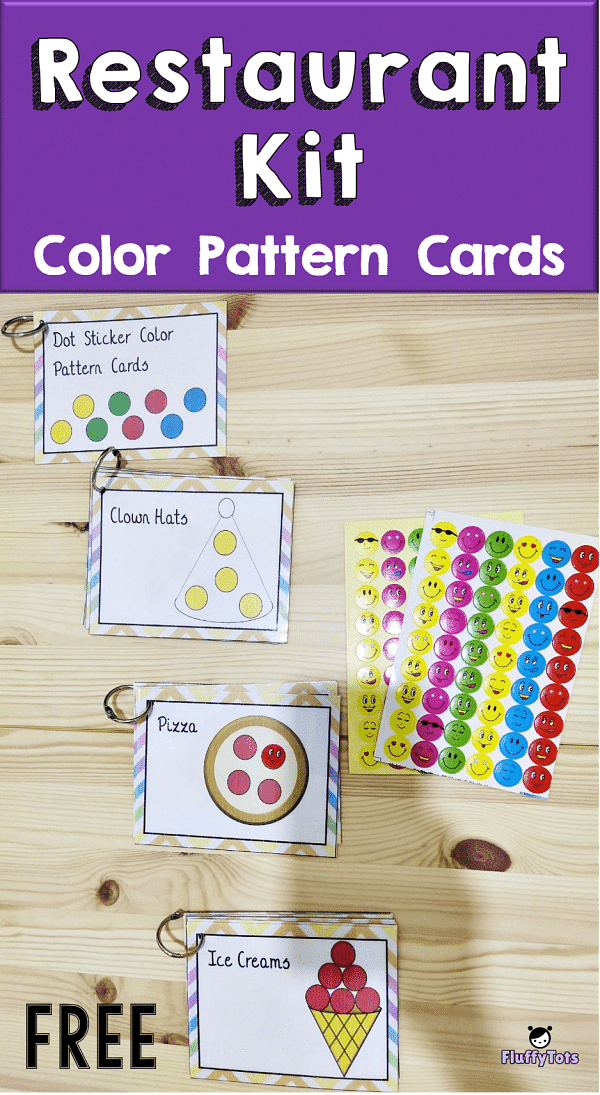 estaurant Kit Color Pattern Cards Printables