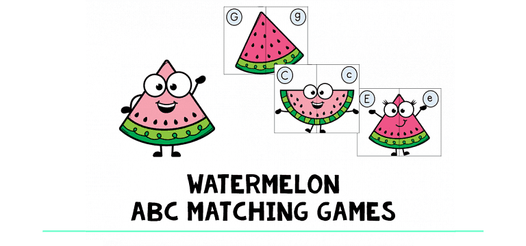 Watermelon ABC Matching Printables
