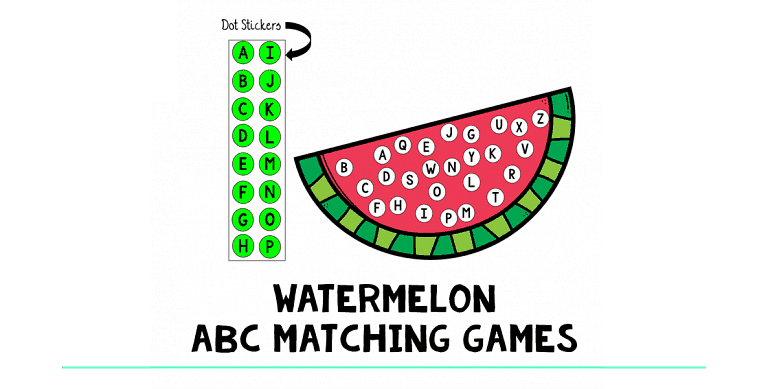 FREE Watermelon Letter Recognition with Dot Stickers
