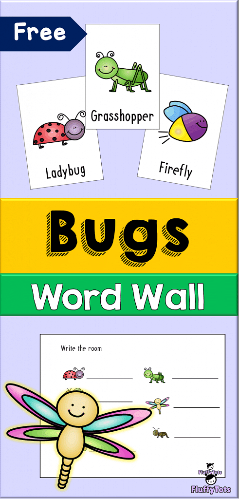 bugs word wall printables