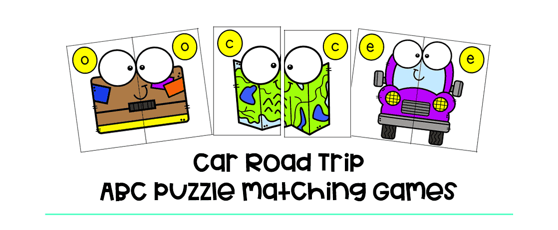 car road trip ABC Puzzle matching games